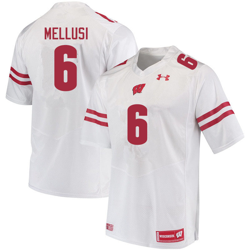 Wisconsin Badgers Men's #6 Chez Mellusi NCAA Under Armour Authentic White College Stitched Football Jersey XS40B87GM